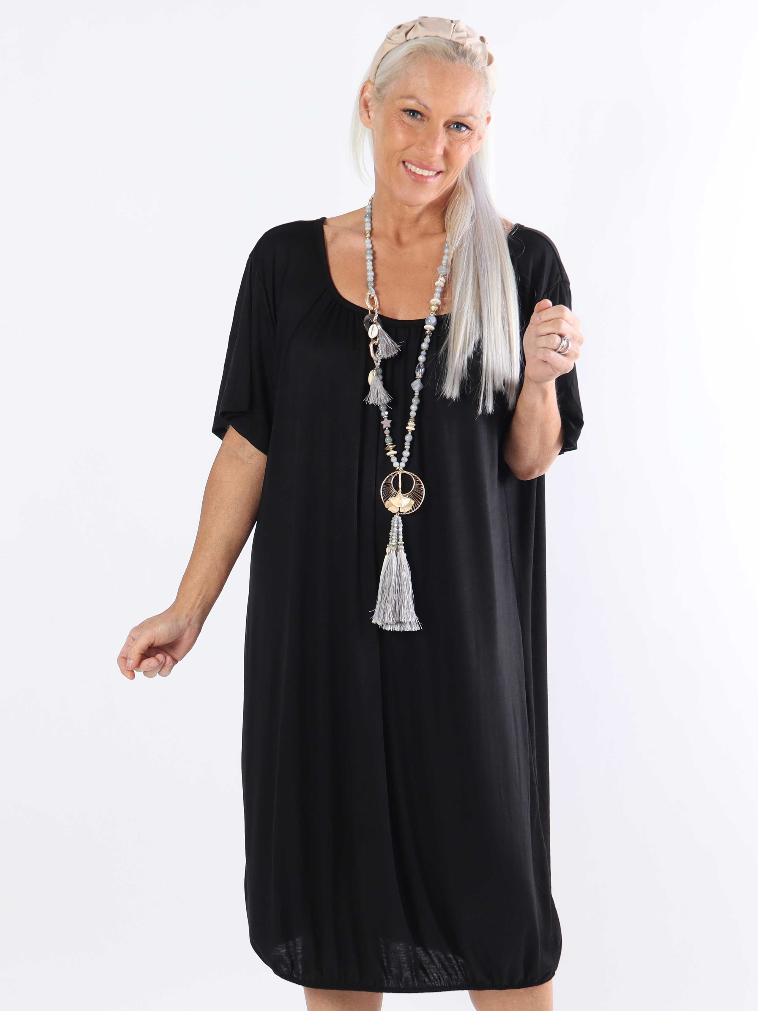 Miracle Dress - Basic plus size klänning i viskos med resår nedtill